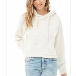 Forever 21 Cream Faux Shearling Sherpa Hoodie
